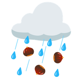 chestnut and cloud with rain