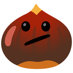 chestnut and face with diagonal mouth