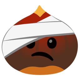 chestnut and face with head-bandage