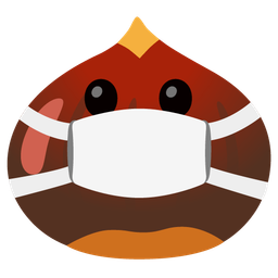 chestnut and face with medical mask