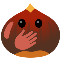 chestnut and face with open eyes and hand over mouth