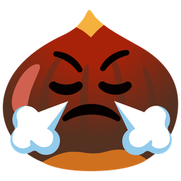 chestnut and face with steam from nose