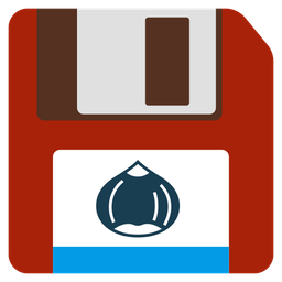 chestnut and floppy disk
