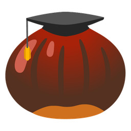 chestnut and graduation cap