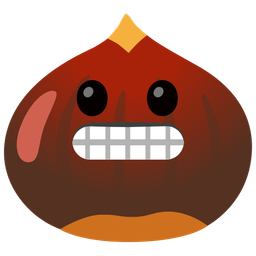 chestnut and grimacing face