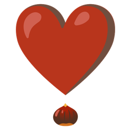 chestnut and heart exclamation