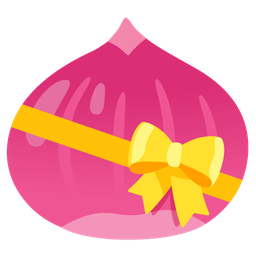 chestnut and heart with ribbon