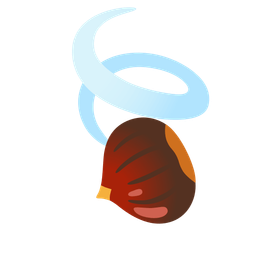 chestnut and leaf fluttering in wind