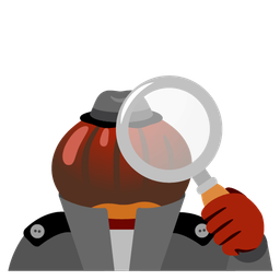 chestnut and magnifying glass tilted right