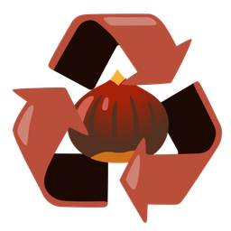 chestnut and recycling symbol
