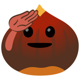 chestnut and saluting face