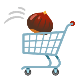 chestnut and shopping cart