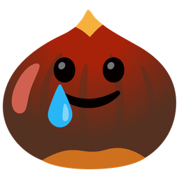 Chestnut and Smiling face with tear