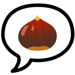 chestnut and speech balloon