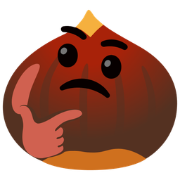 chestnut and thinking face