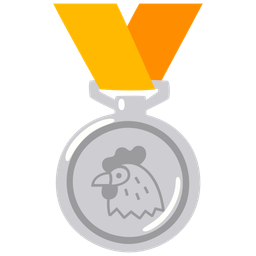 chicken and 2nd place medal