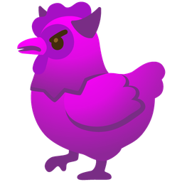 chicken and angry face with horns