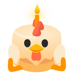 chicken and birthday cake