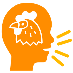 chicken and busts in silhouette