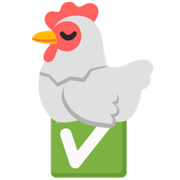 chicken and check mark button