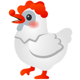 chicken and clown face