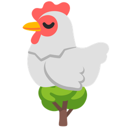 chicken and deciduous tree