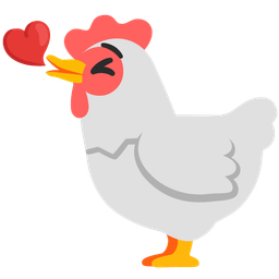 Chicken and Face blowing a kiss