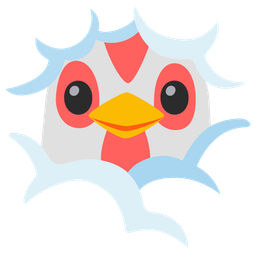 chicken and face in clouds