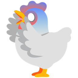 chicken and face screaming in fear