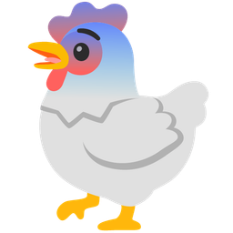 chicken and fearful face