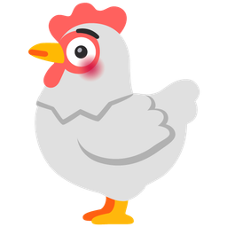 chicken and flushed face