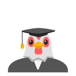 chicken and graduation cap