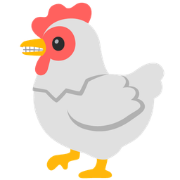 chicken and grimacing face