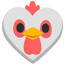 chicken and heart suit