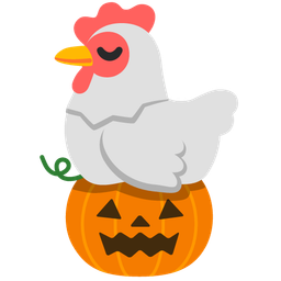chicken and jack-o-lantern