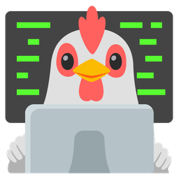 chicken and laptop