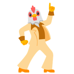 chicken and mirror ball