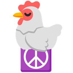 chicken and peace symbol