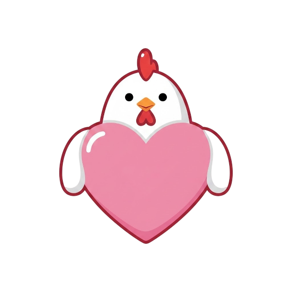 Chicken and Pink heart