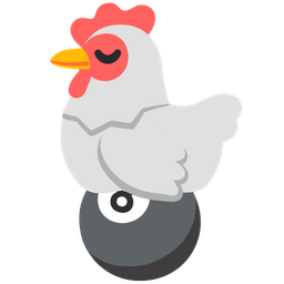 chicken and pool 8 ball