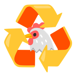 chicken and recycling symbol