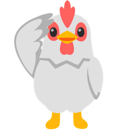 chicken and saluting face