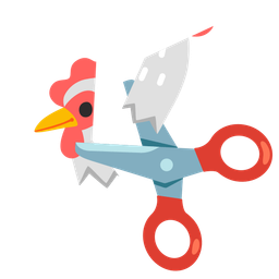 chicken and scissors