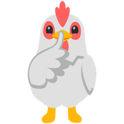 chicken and shushing face