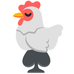 chicken and spade suit