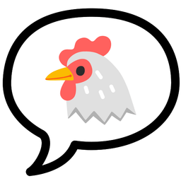chicken and speech balloon