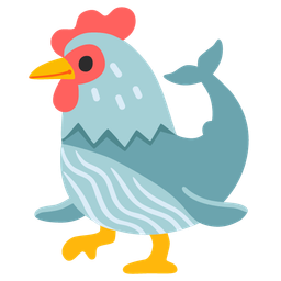 chicken and spouting whale