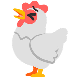 chicken and tired face