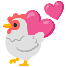 chicken and two hearts