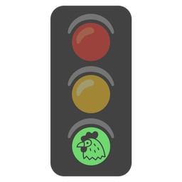 chicken and vertical traffic light